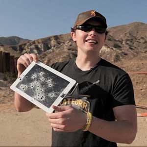 Man shoots at iPad to test durability 