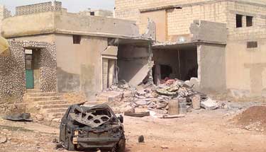 Damaged building in Syria