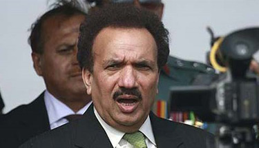 Pakistan's Interior Minister Rehman Malik 