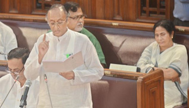 Amit Mishra presenting the budget in West Bengal